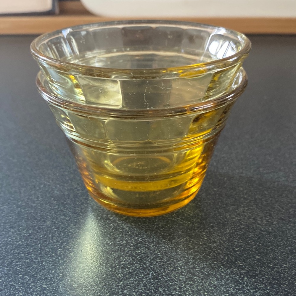 Bundle of 2 Vintage Amber Forte Crisa Custard Cups